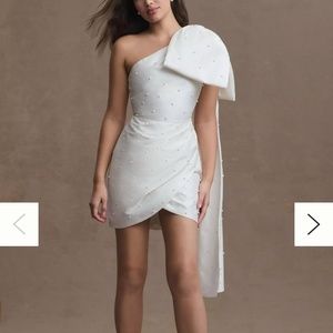 SACHIN & BABI PIPPA ONE SHOULDER PEARL EMBELLISHED MINI DRESS